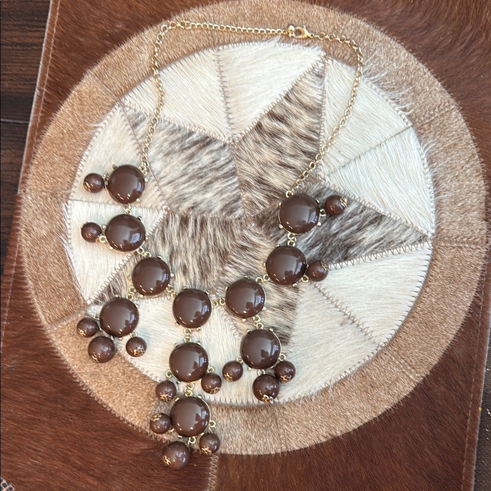 Brown Cascading Bead Necklace